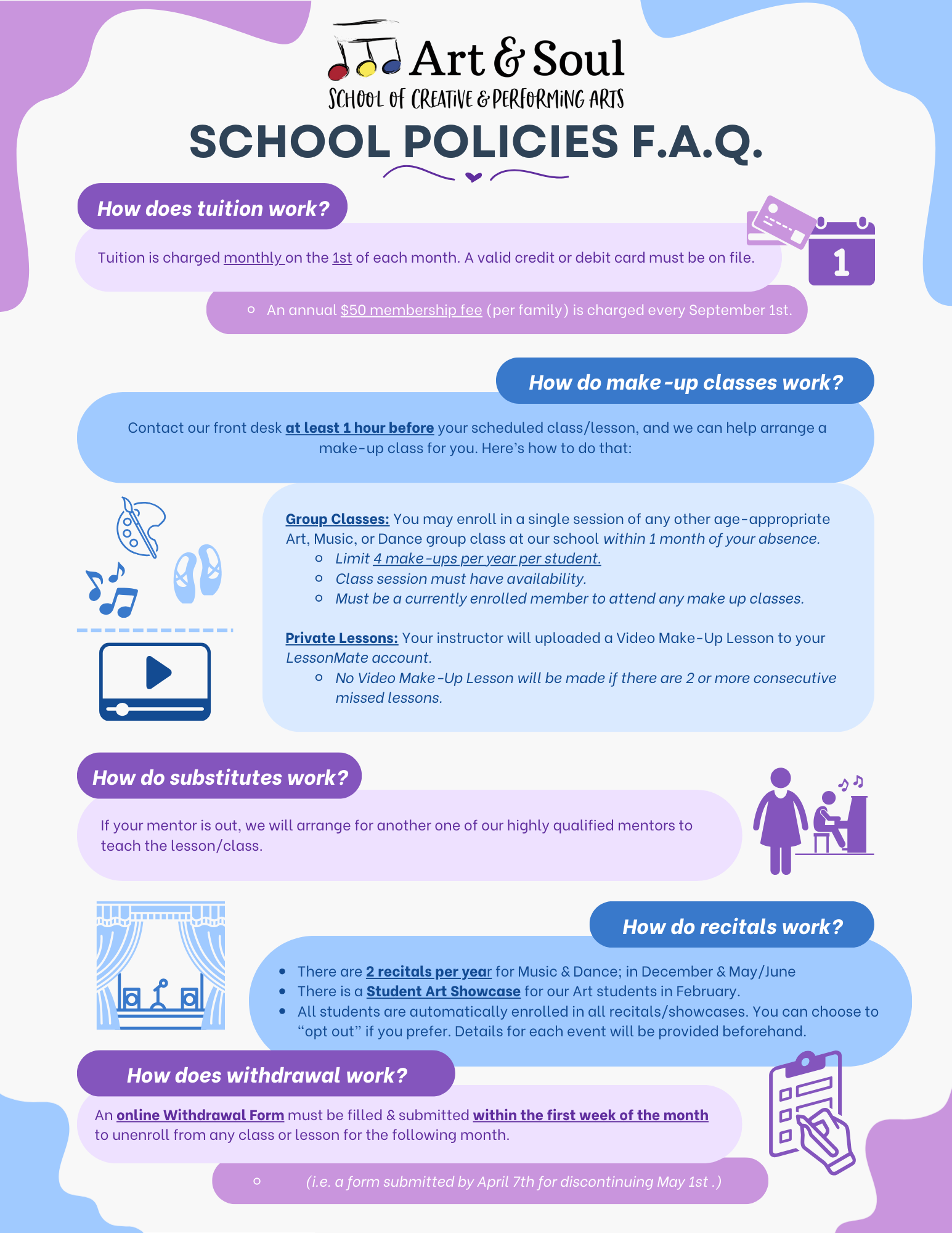 FAQs - Art & Soul School of Creative & Performing Arts